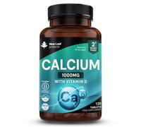 New Leaf Calcium Tablets 1000mg with Vitamin D3 High Strength, 120 Tablets | Calcium Supplement, Calcium Carbonate, Bone & Muscle Support, 2 Month Supply, Vegan, Made in UK, B Corp