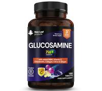New Leaf Glucosamine and Chondroitin High Strength 7-in-1, 180 Tablets | With MSM, Collagen, Vitamin C, Ginger & Citrus, Joint Care Supplement for Men & Women
