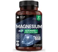 New leaf health Magnesium Complex 4 in 1, 1836mg Magnesium Capsules Citrate, Bisglycinate, Malate & Oxide in Mid Grey New leaf health Mid Grey