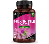 New leaf health Milk Thistle Tablets - 80% Silymarin High Strength - 120 Tablets - Milk Thistle Supplements in Pink New leaf health Pink