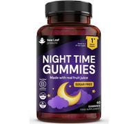 New leaf health Night Time Gummies - Chewable Sleep Aid Supplement - Natural Melatonin Sources + Vitamin B6 & Magnesium - Vegan, Sugar Free in Purple New leaf health Purple