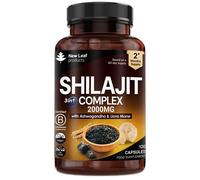 New leaf health Shillajit Complex + Ashwagandha & Lions Mane - 120 High Strength 2000mg Capsules in Light Brown New leaf health Light Brown