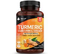 New leaf health Turmeric Supplements Ginger & Black Pepper 95% Curcumin (6 Months Supply) in Yellow New leaf health Yellow