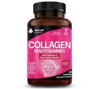 New Leaf High Strength Collagen Gummies, Type 1 Bovine Collagen Peptides | With Biotin, Vitamin C & Folic Acid, for Hair, Skin & Nails, 60 Gummies, Made in UK