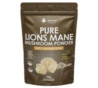 New Leaf Lions Mane Mushroom Powder, 100% Fruiting Body, 150g | Unflavoured Mushroom Supplement, 50 Servings, Mix into Drinks & Food, Vegan, B Corp Certified, Made in UK