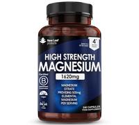 New Leaf Magnesium Citrate Capsules 1620mg, 240 Capsules | High Strength, 500mg Elemental Magnesium, High Absorption, Magnesium Supplement, 4 Month Supply, Made in UK