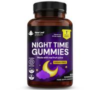 New Leaf Magnesium Sleep Gummies with Vitamin B6, Sugar Free | Night Time Gummies for Adults, No Artificial Colours or Flavours, Vegan, Real Fruit Juice
