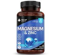 New Leaf Magnesium Tablets 516mg with Zinc, High Strength 120 Tablets | 120 Vegan Tablets, One a Day, Easy to Swallow, Not Capsules, Made in UK