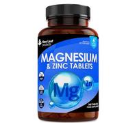 New Leaf Magnesium Tablets 516mg with Zinc, High Strength 365 Tablets | 365 Vegan Tablets, One a Day, Easy to Swallow, Not Capsules, Made in UK