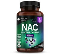 New Leaf NAC Supplement N-Acetyl-Cysteine 600mg 180 Capsules | Nutritional Supplement, High Bioavailability Amino Acid, N-Acetylcysteine, Vegan Friendly, Made in UK