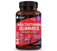 New Leaf Vegan Multivitamin Gummies for Women & Men, 180 Gummies | Chewable for Adults & Teens, 15 Vitamins & Minerals, Berry Flavour, Sugar-Free, Gelatine-Free, Made in EU, 3 Month Supply