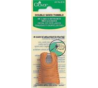 Clover Double Sided Thimble, Leather, Brown, 1