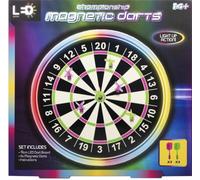 New||LED Games Championship Magnetic Dart Board Set, Light Up Action, 41cm Board, 6 Magnetic Darts, Ages 10+||