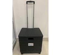 NEW LEISURE DIRECT ® LARGE FOLDING SUPERMARKET GROCERY SHOPPING CAMPING BOOT TRUNK CART CRATE TROLLEY 35KG FOLDABLE + LID BLACK