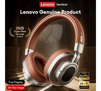 NEW Lenovo LE602 Retro Headphones Bluetooth 6.0 Headset Wireless HD Call HiFi Sound Over Ear Earphones Sport Earbuds With Mic Brown and Clean Pen