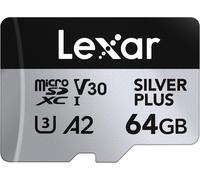 Lexar Professional 64GB Silver Plus MicroSDXC, U3, V30, A1, 100MB/s, UK Seller