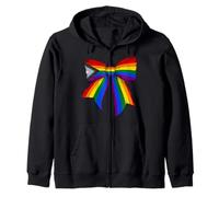 New LGBTQ Pride Flag Queer Trans Poly Pride Coquette Bow Zip Hoodie