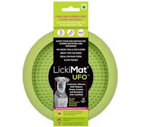 New LickiMat UFO - Bathing, Shower & Grooming Distractor. Natural Rubber Large Soother Licking Nubs soft and runny treats. Unique Food and Dribble Catcher Design. Slow Feeder Dog Bowl. (Green)
