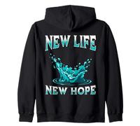 NEW-LIFE, NEW-HOPE, Christian Baptism Zip Hoodie
