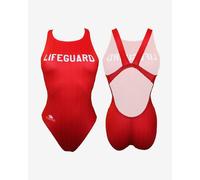 New Lifeguard Wide Strip Turbo Swimsuit red white women - XL