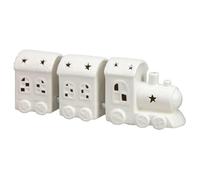 New Light-Up Ceramic Train Decoration - Create A Magical Winter Wonderland at Christmas -Inspired Design with A Warm Glow to Add Festive Charm to Your Home