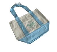 New Limited Edition Trader Joe Tote Bag Mini Pastel Canvas Tote Blue USA Import