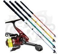 New Lineaeffe Telescopic Coarse + Sea Fishing Travel Rod & SL30 1BB Reel + Pre-Spooled with Line Available in 6 7 8 & 10ft (Choose your Own) (2.1m / 7ft Rod & Reel)