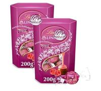 New Lint Shortbread, Pistachio, Tiramisu, Dark Mint Milk Chocolate Truffles 200g, Pack of 2, Chocolate Truffles Perfect for Christmas & New Year 2025 (x2, Raspberry & Cream)