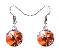 New Lion King Abstract Hook Earrings Simba Photo Round Earrings Glass Dome Jewelry Handmade