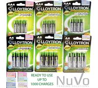 NEW LLOYTRON AA AAA RECHARGEABLE BATTERIES PRECHARGED NiMH FOR EVERYDAY PURPOSE