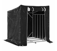 vidaxL Firewood Rack with Rain Cover 100.5x100.5x110.5 cm Galvanised Steel