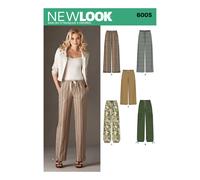 New Look A 10-12-14-16-18-20-22 Sewing Pattern 6005 Misses Pants, white