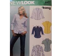 New Look Sewing Pattern 6407: Misses Tops, Size A, Cotton, White, A (10-12-14-16-18-20-22)