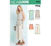 New Look Sewing Pattern 6461A Misses' Dress, Tunic, Top and Cropped Pants, Paper, White, 22 x 15 x 1 cm