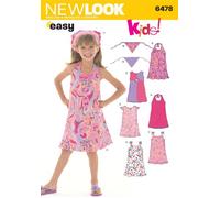 New Look 6478 Size A Child Dresses Sewing Pattern, Multicolour, A (3-4-5-6-7-8), U06478A