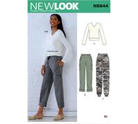 New Look Sewing Pattern N6644 Misses' Cargo Pants and Knit Top, Paper, White, Various, UN6644A