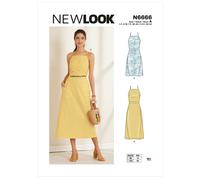NEW LOOK 6666 MISSES' HALTER DRESSES with Back Tie Sewing pattern Sizes 6 - 18
