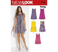 New Look Easy Sewing Pattern 6125: Misses' Dresses, (10-12-14-16-18-20-22), Multi-Coloured, One Size
