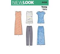 New Look Ladies Easy Sewing Pattern 6458 Knit Pants, Top, Skirt & Dress