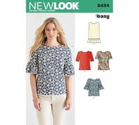 New Look Pattern 6434A Misses' Tops with Fabric Variations, Paper, 22x15x1 cm