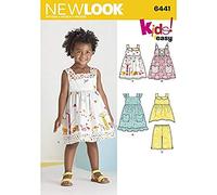 New Look Pattern 6441A Toddlers' Easy Dresses, Top and Cropped Pants, Paper, 22x15x1 cm