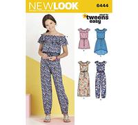 New Look Pattern 6444A Girl's Dress and Jumpsuit in Two Lengths, Paper, Multi-Colour, 22x15x1 cm, 8-10-12-14-16