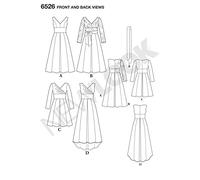 New Look Pattern 6526 Women's Dress with Bodice Variations, Paper, Multicoloured, A (8-10-12-14-16-18)