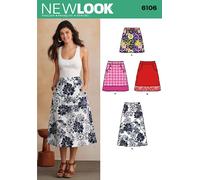 New Look Sewing Pattern 6106: Misses' Skirts, Size A(10-12-14-16-18-20-22), Paper, Multicoloured