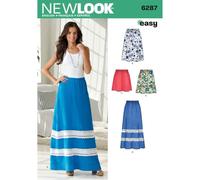 New Look Sewing Pattern 6287: Misses' Pull on Skirt in Four Lengths, Size A, Paper, Multicolor, 1