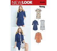 New Look Sewing Pattern 6449A Misses' Easy Shirt Knit Dress, Paper, White, 22 x 15 x 1 cm