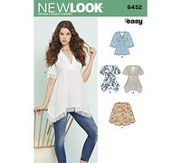 New Look Sewing Pattern 6452A Misses' Tops with Bodice and Hemline Variations, White