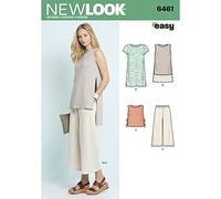 New Look Sewing Pattern 6461A Misses' Dress, Tunic, Top and Cropped Pants, Paper, White, 22 x 15 x 1 cm