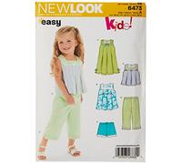 New Look Sewing Pattern 6473: Toddler Separates, Size A, White, A (1/2-1-2-3-4) U06473A