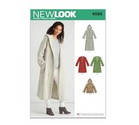 New Look UN6585ANew Look Pattern 6585 Misses' Coat with HoodA (XS-S-M-L-XL), Paper, White